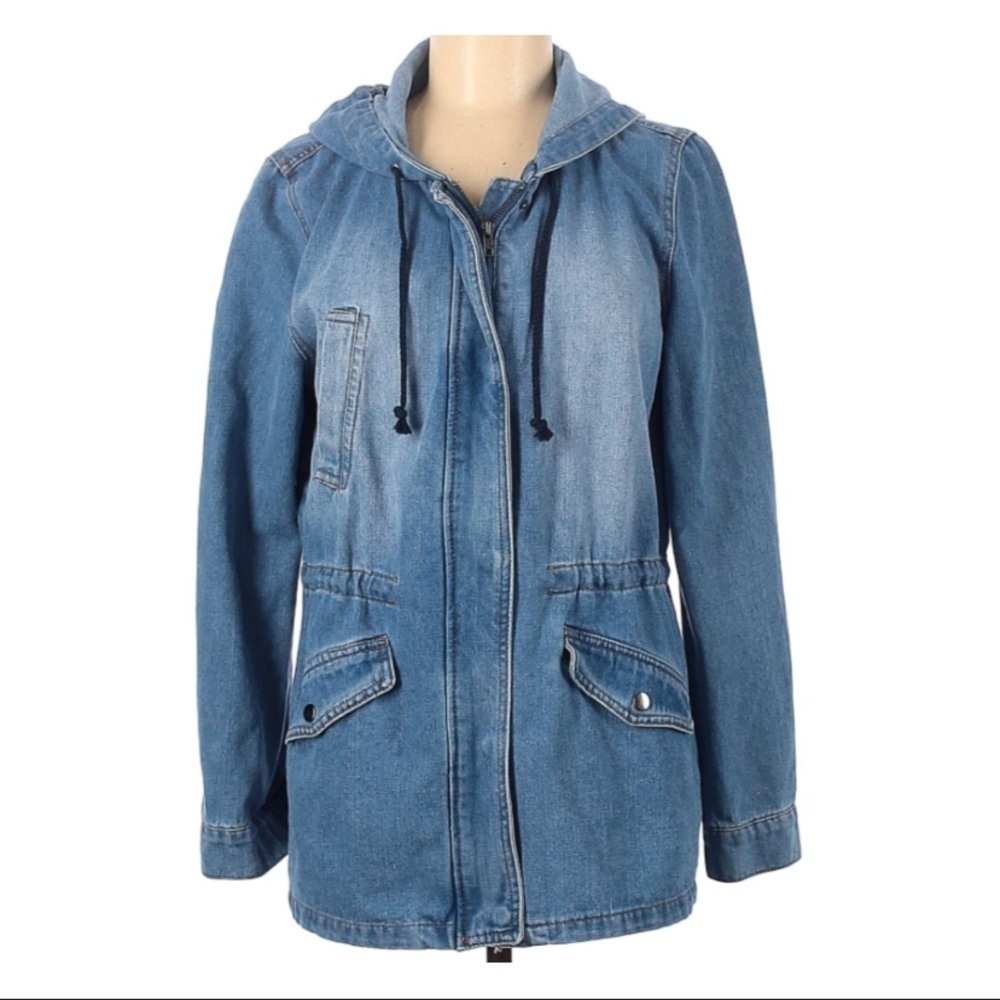 Ci Sono Denim Hooded Anorak Jacket